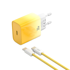 Мережевий зарядний пристрій XO CE18 fast charging charger Type-C cable 30W Yellow