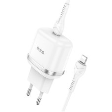 Мережевий зарядний пристрій HOCO N24 Victorious single port charger Lightning cable 20W White