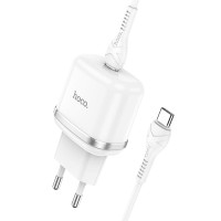 Мережевий зарядний пристрій HOCO N24 Victorious single port charger Type-C cable 20W White