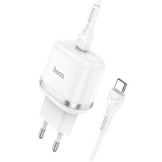 Мережевий зарядний пристрій HOCO N24 Victorious single port charger Type-C cable 20W White