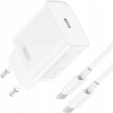 Мережевий зарядний пристрій XO CE15 Fast Charging Charge Cable With Type-C 20W White