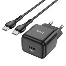 Мережевий зарядний пристрій Hoco N32 Glory Home Charger Cable Type-C 30W Black