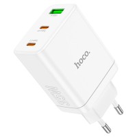 Мережевий зарядний пристрій Hoco N33 Start three-port charger 35W White