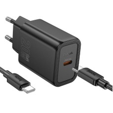 Мережевий зарядний пристрій HOCO N60 Gentle single port charger Type-C cable 20W Black