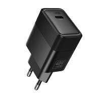 Мережевий зарядний пристрій HOCO CS113A Lounge single port 40/60W Black