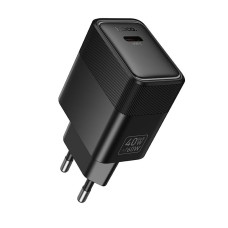 Мережевий зарядний пристрій HOCO CS113A Lounge single port 40/60W Black