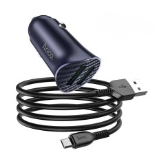 Автомобільний зарядний пристрій Hoco Z39 Farsighted QC3.0 + Micro USB cable 18W Blue