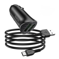 Автомобільний зарядний пристрій Hoco Z39 Farsighted QC3.0 + Type-C cable 18W Black
