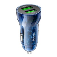 Автомобільний зарядний пристрій HOCO Z47 Transparent Discovery Edition 2USB 20W Blue