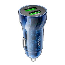 Автомобільний зарядний пристрій HOCO Z47 Transparent Discovery Edition 2USB 20W Blue