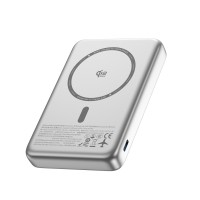 Повербанк портативний акумулятор Power bank Wiwu Wi-P090 Magnetic MagSafe магнітний 10000 mAh Silver