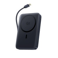 Повербанк портативний акумулятор Power bank Baseus PicoGo AM61 Qi2.2 Magnetic with Built-in Cable 10000 mAh 45W Black E0028V00