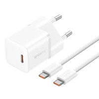 Мережевий зарядний пристрій Baseus GaN5 Fast Charger (mini) Type-C Cable 20W White P10110900213-01