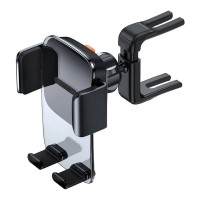 Автомобільний тримач Baseus Easy Control Clamp Car Mount Holder (Applicable to Round Air Outlet) Black SUYK000201