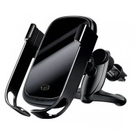 Автомобільний тримач із бездротовою зарядкою Baseus Rock-Solid Electric Holder Wireless Charger Black WXHW01-01