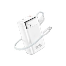 Повербанк портативний акумулятор Power bank WiWU T132 Built-in Cable 65W 12000 mAh White