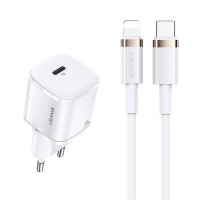 Мережевий зарядний пристрій USAMS T36 CC124 XFK Super Cube Series Lightning cable 20W White