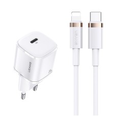 Мережевий зарядний пристрій USAMS T36 CC124 XFK Super Cube Series Lightning cable 20W White