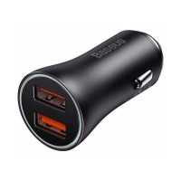 Автомобільний зарядний пристрій Baseus Golden Contactor Max Dual Fast Charger Car 60W Black CGJM000013