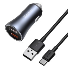 Автомобільний зарядний пристрій Baseus Golden Contactor Pro Type-C cable 40W Grey TZCCJD-A0G