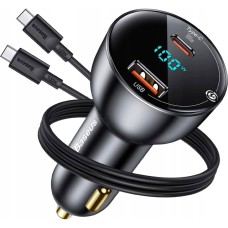 Автомобільний зарядний пристрій Baseus Superme Digital Display PPS (Type-C Cable) 100W Black TZCCZX-01