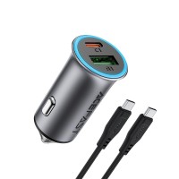 Автомобільний зарядний пристрій ACEFAST B16 PD dual port metal Type-C set 3A 95W Grey