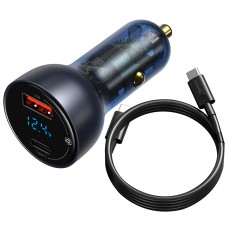 Автомобільний зарядний пристрій Baseus Particular Digital Display Type-C Cable 5A 65W TZCCKX-0G Grey