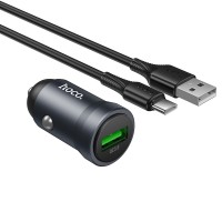 Автомобільний зарядний пристрій Hoco Z62 Energy single-port Type-C Cable 3A 18W Grey