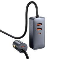 Автомобільний зарядний пристрій Baseus Share Together PPS multi-port Fast charging car 120W 2U+2C Grey CCBT-A0G