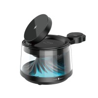 Бездротовий зарядний пристрій WiWU Wi-W039 Flow 5 in 1 Wireless Charger with ambient light & speaker Black