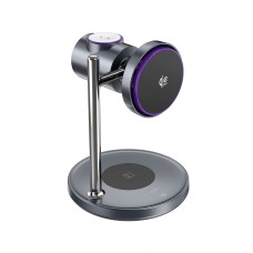 Бездротовий зарядний пристрій WiWU Wi-W041 qi2.2 3 in 1 Space Station Air-cooled Magnetic Wireless Charger Black