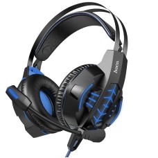 Дротові навушники HOCO W102 gaming Cool tour headphones LED Black-blue