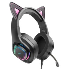 Дротові навушники HOCO W107 Cute cat luminous cat ear gaming headphones Phantom