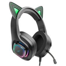 Дротові навушники HOCO W107 Cute cat luminous cat ear gaming headphones Elf