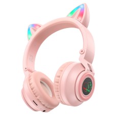Бездротові Bluetooth навушники BOROFONE BO18 Cat ear headphones BT 5.0 Pink