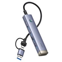 USB-Хаб Baseus UltraJoy 4-Port 6в1 Type-C to 4xUSB3.0+PD Grey B0005280B811-13
