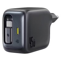 Мережевий зарядний пристрій Baseus EnerCore CJ11 Fast Charger with Retractable Cable 45W Black E0120G00
