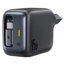Мережевий зарядний пристрій Baseus EnerCore CJ11 Fast Charger with Retractable Cable 45W Black E0120G00