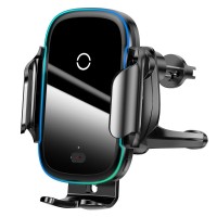 Автомобільний тримач із бездротовою зарядкою Baseus Light Electric Holder Wireless Charger Black WXHW03-01