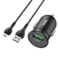 Автомобільний зарядний пристрій Hoco Z43 Mighty single port Micro USB Cable 3A 18W Black