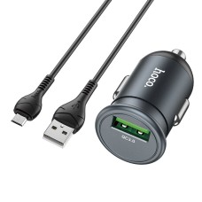 Автомобільний зарядний пристрій Hoco Z43 Mighty single port Micro USB Cable 3A 18W Grey