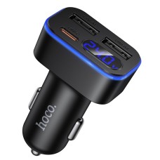 Автомобільний зарядний пристрій Hoco Z63A Barry digital display car charger 42W Black