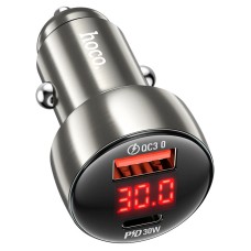 Автомобільний зарядний пристрій Hoco Z50 Leader dual-port car charger 48W Metal-grey