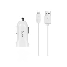 Автомобільний зарядний пристрій Hoco Z2 Lightning cable 1.5А White
