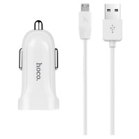 Автомобільний зарядний пристрій Hoco Z2 Micro cable 1.5А White