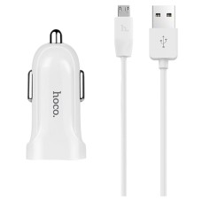 Автомобільний зарядний пристрій Hoco Z2 Micro cable 1.5А White