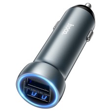 Автомобільний зарядний пристрій Hoco Z54 Prosperous dual-port 3.1A 15.5W Metal Grey