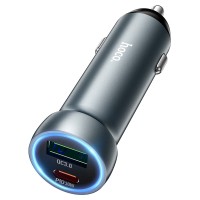 Автомобільний зарядний пристрій Hoco Z54A Prosperous dual port 3A 48W Metal Grey