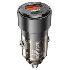 Автомобільний зарядний пристрій BOROFONE BZ20 Smart dual port 3A 38W Transparent Black