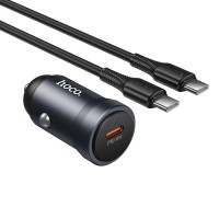 Автомобільний зарядний пристрій Hoco Z62A Energy single port Type-C Set 3A 30W Metal-grey